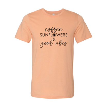 Coffee Sunflowers & Good Vibes T-Shirt