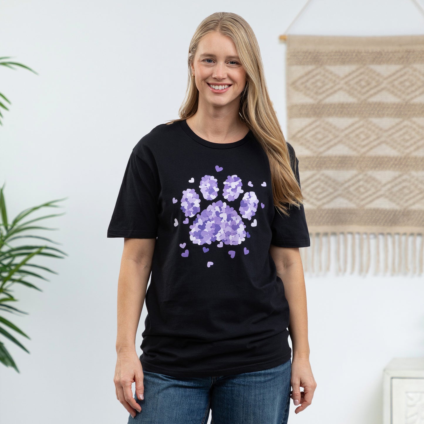 Purple Paw Print of Hearts T-Shirt