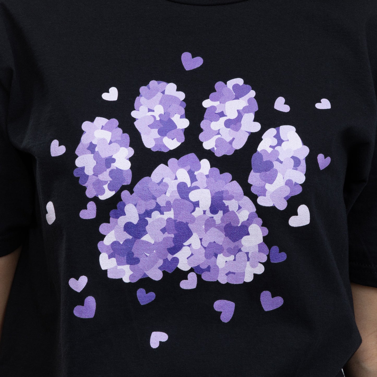Purple Paw Print of Hearts T-Shirt