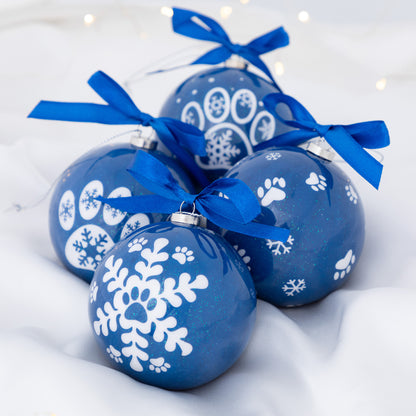 Sparkling Festive Paws Ornaments - Set of 4