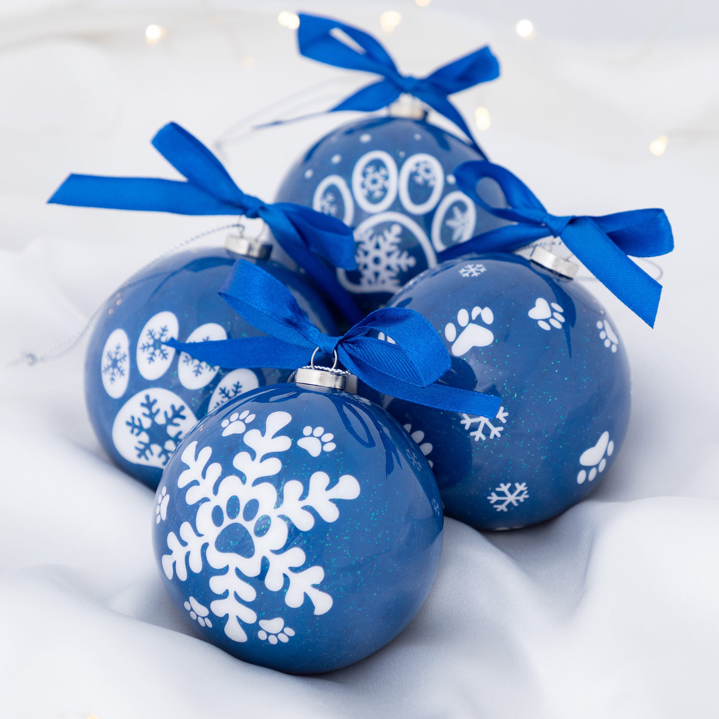 Paw Print Ornaments - Set of 4