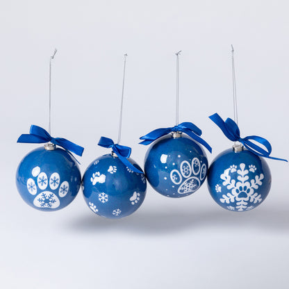 Paw Print Ornaments - Set of 4