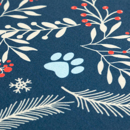 Winter Sprigs & Paws Indoor Outdoor Mat