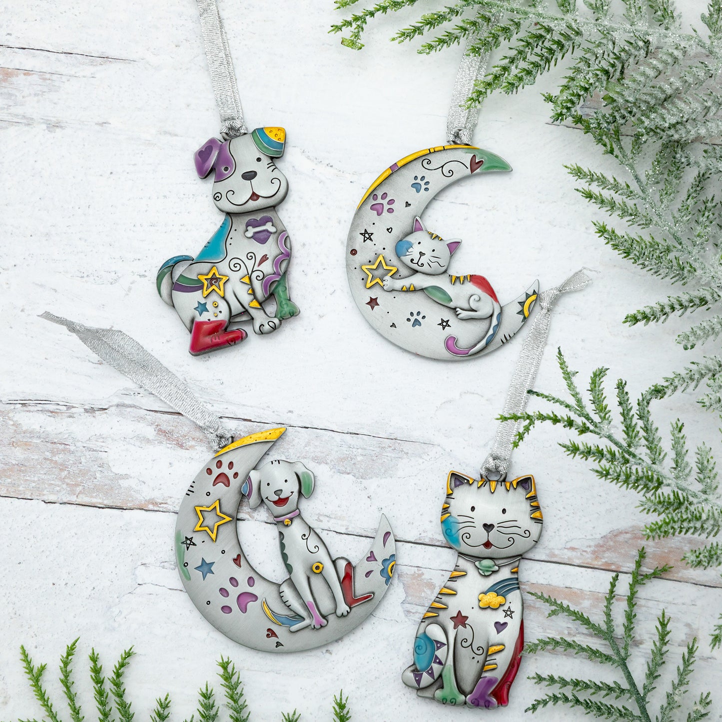 Color Pop Kitty & Dog Ornament