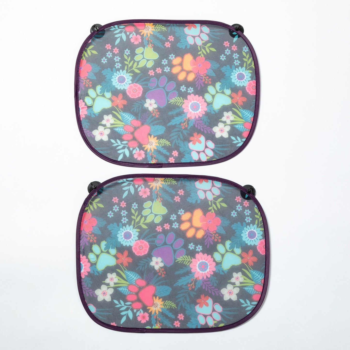 Paw Print Foldable Windshield Sun Shade - 3 Piece Set