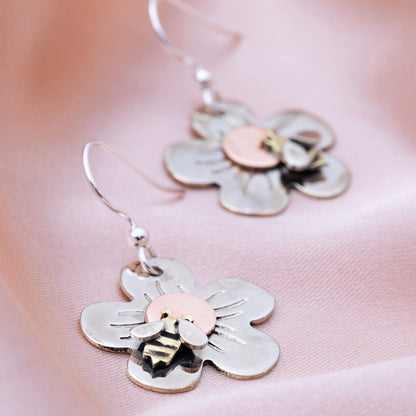 Daisy & Bee Mixed Metal Earrings