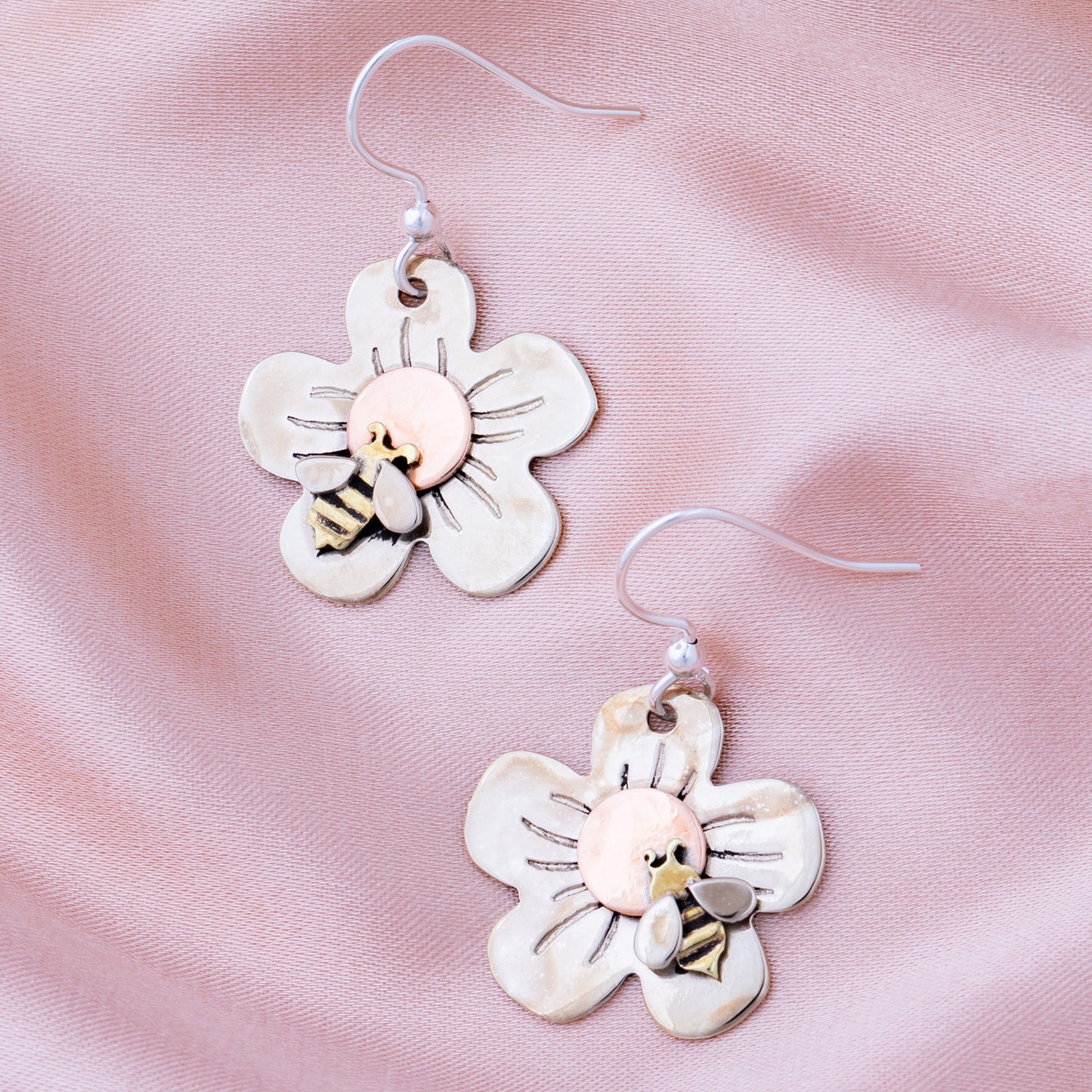 Daisy & Bee Mixed Metal Earrings