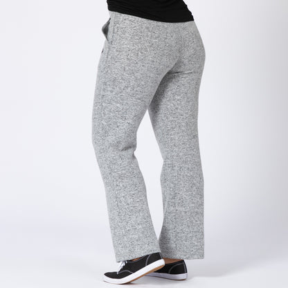 Heather Gray Paw Print Drawstring Knit Pants