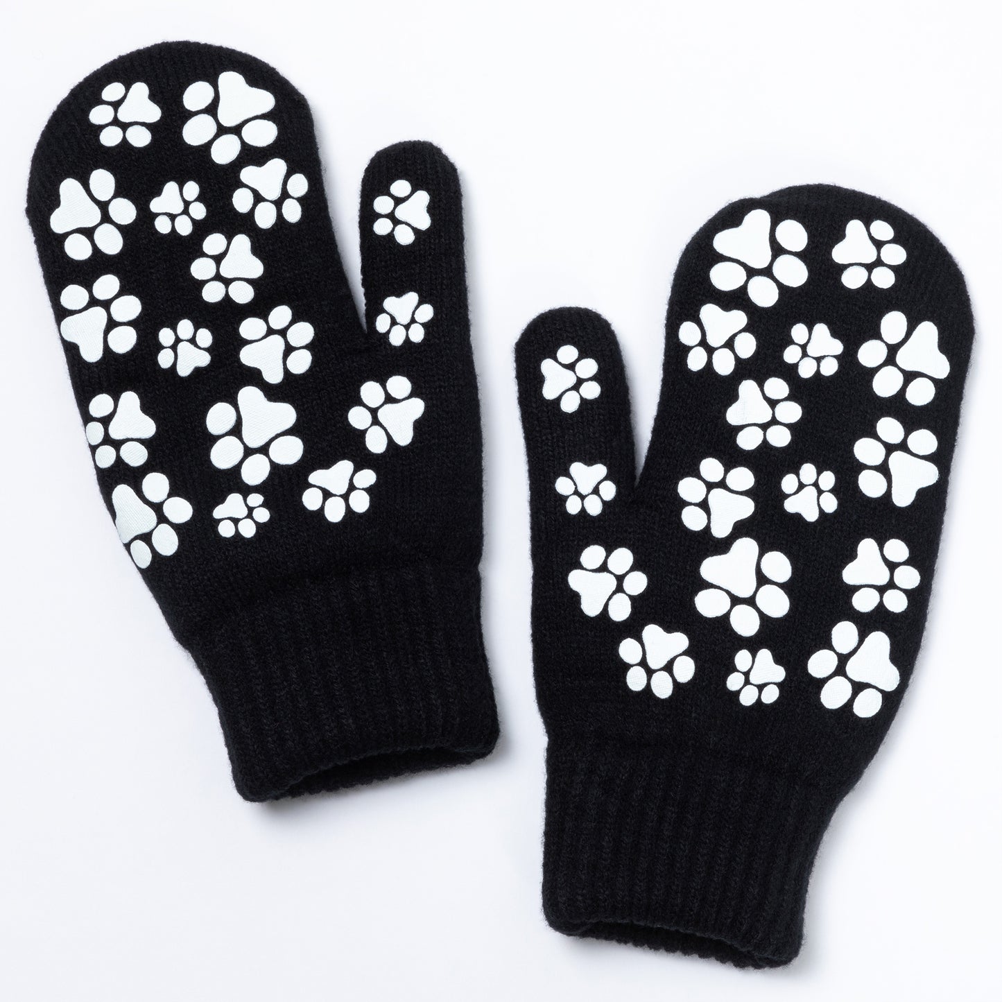 Pretty Paw Print Fleece-Lined Mittens