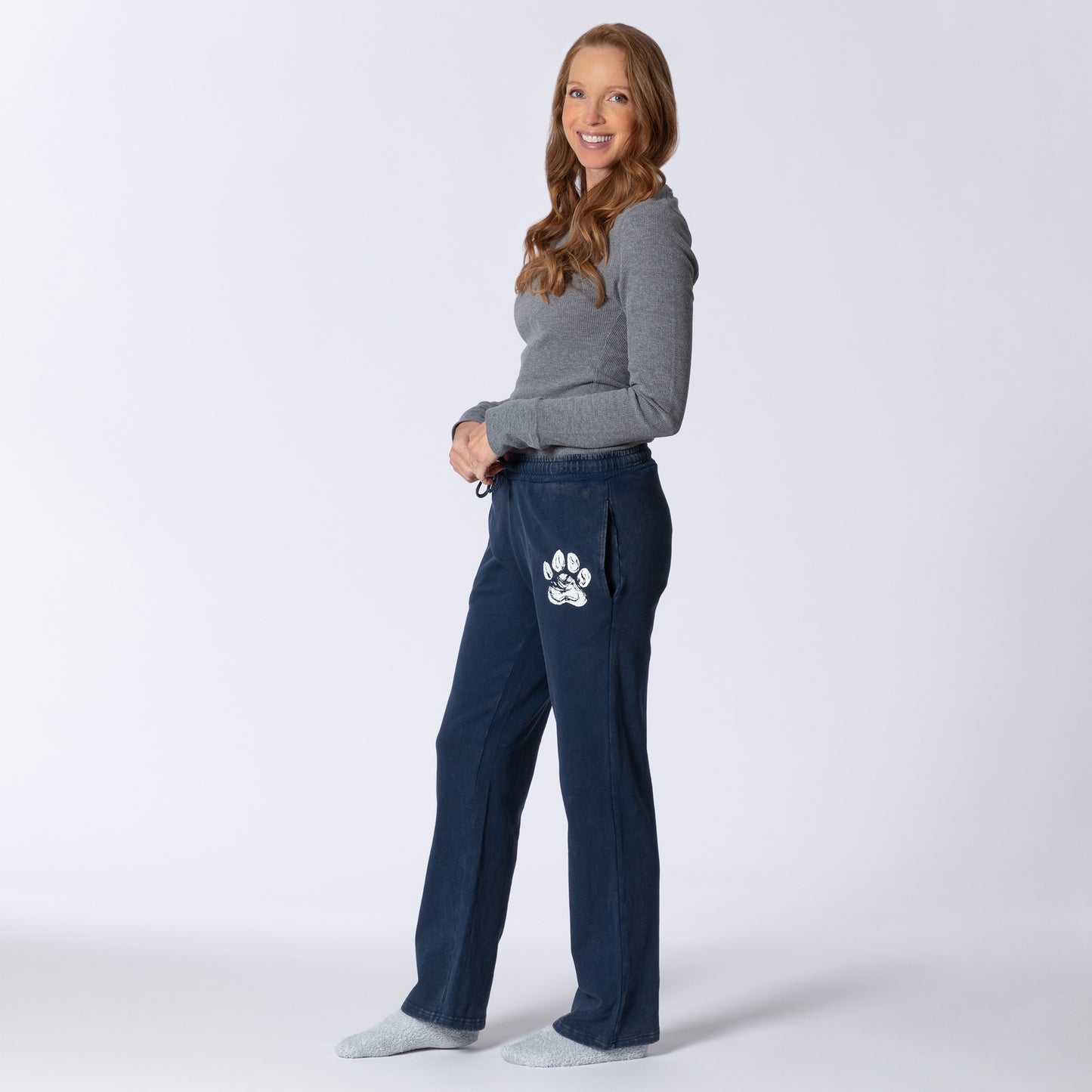 Brush Paw Mineral Wash Open Leg Pants