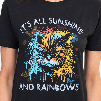 It's All Sunshine And Rainbows Cat T-Shirt