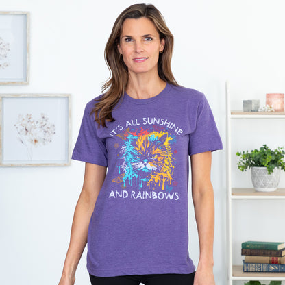 It's All Sunshine And Rainbows Cat T-Shirt