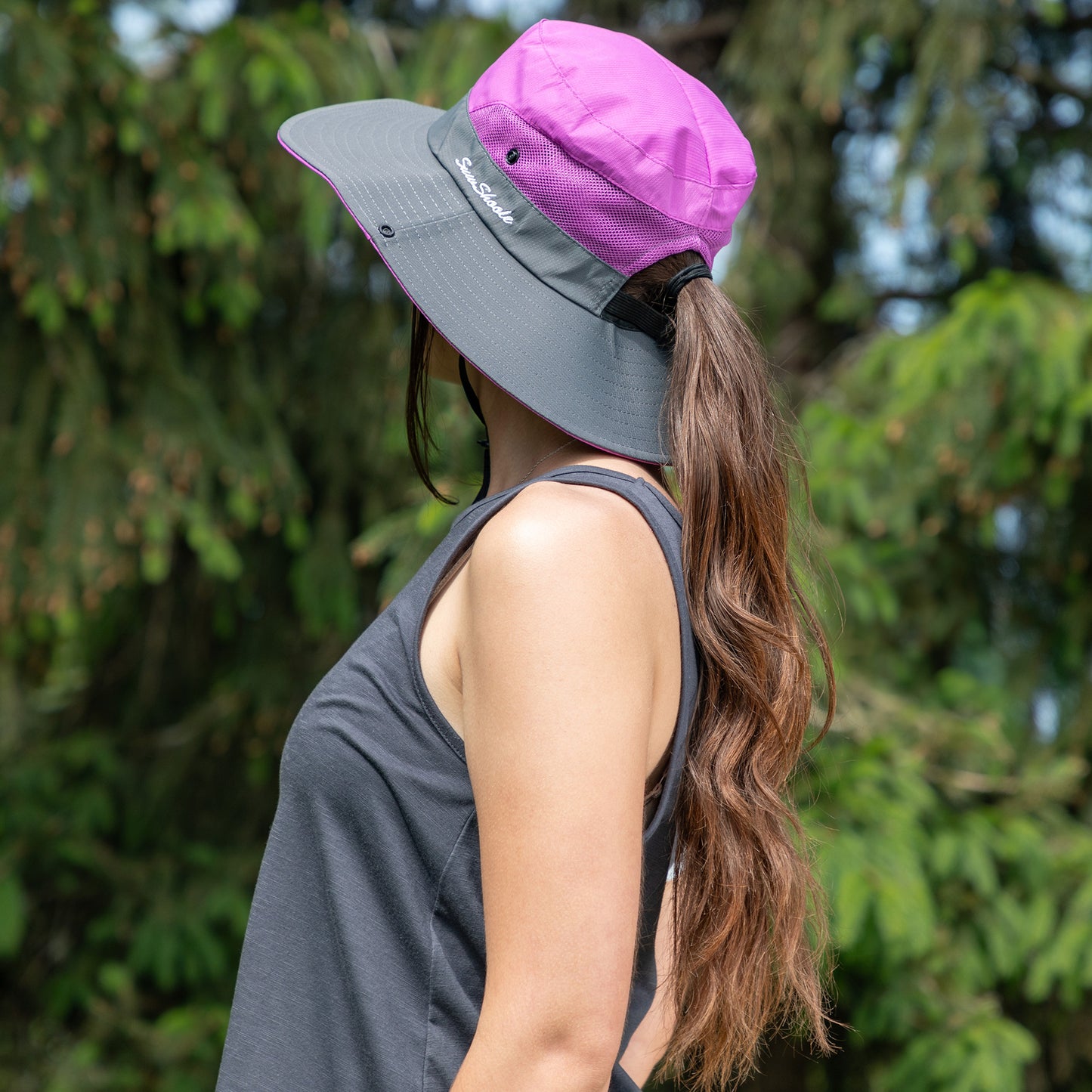 Breathable Sun Hat With Ponytail Hole