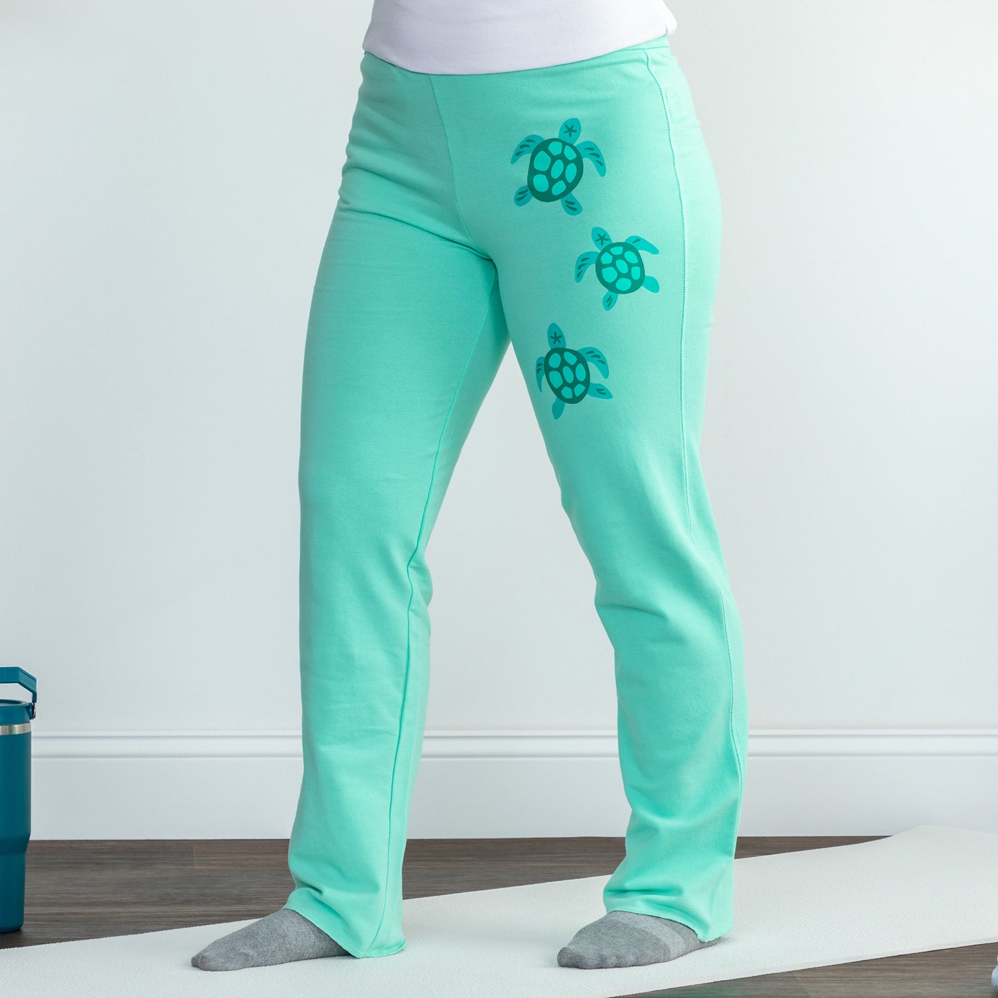 Turtle Yoga Pants with Hidden Zippered Pocket