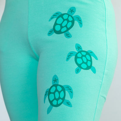 Turtle Yoga Pants with Hidden Zippered Pocket