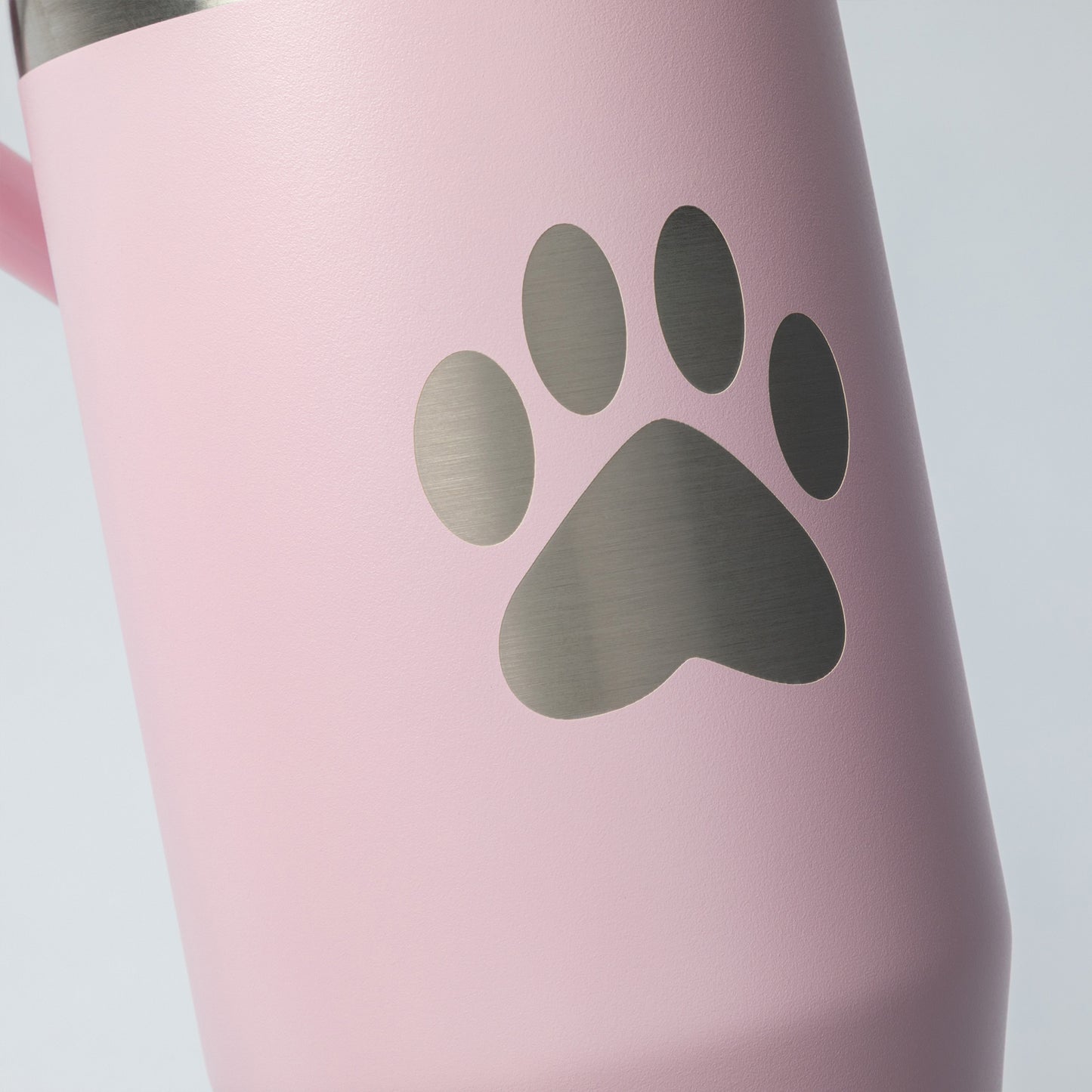 Paw Print Stainless Steel Tumbler with Flip Straw - 30 oz