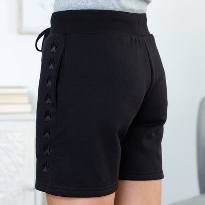 Path of Paws Embroidered Shorts with Pockets