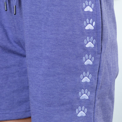 Path of Paws Embroidered Shorts with Pockets