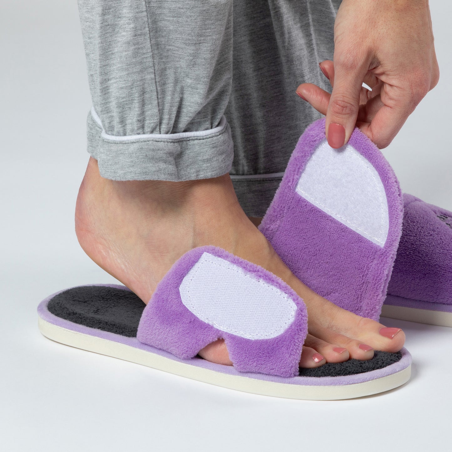 Paw Print Fleece Open Toe Slide Slippers