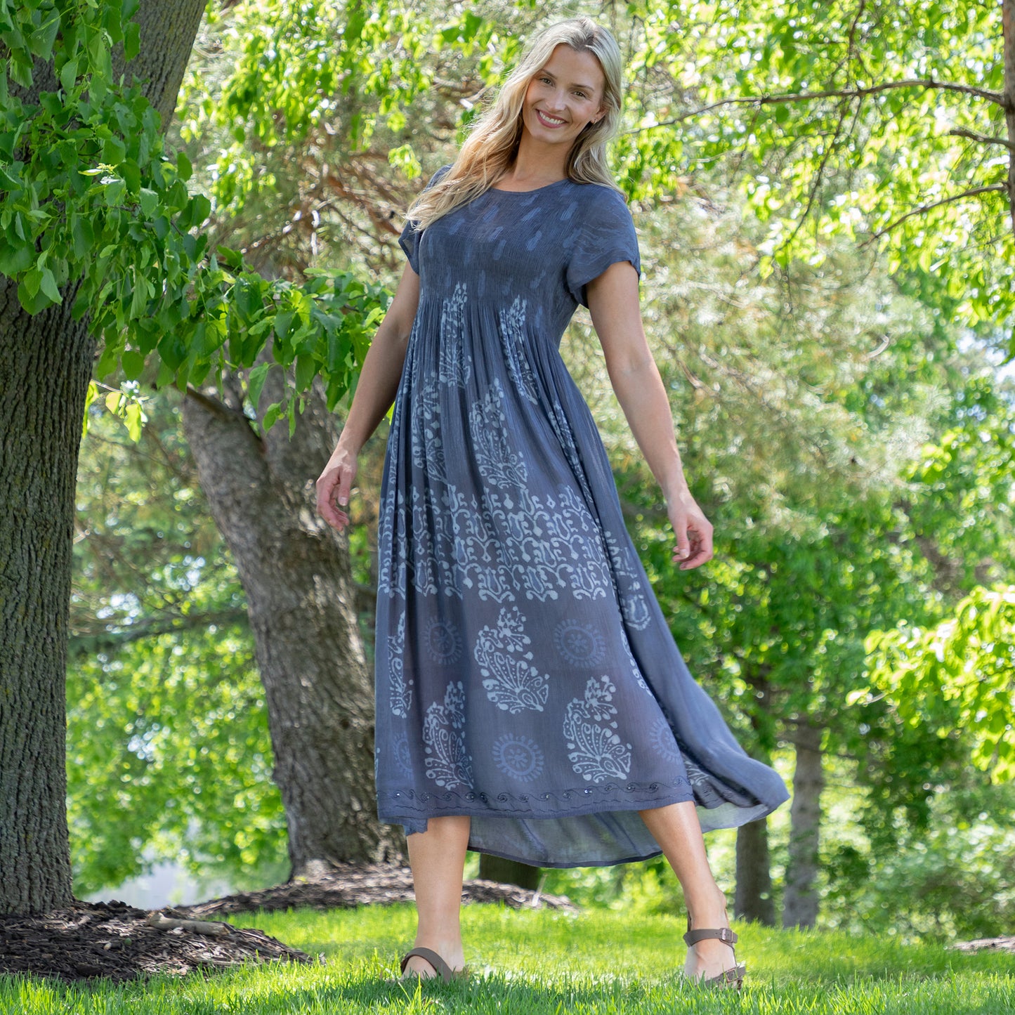 Paisley & Swirls Cap Sleeve Dress