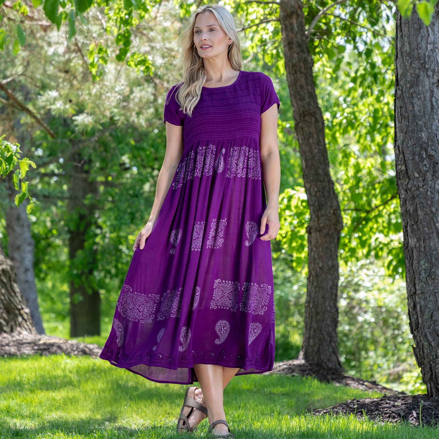 Paisley & Swirls Cap Sleeve Dress