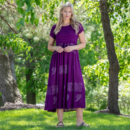 Paisley & Swirls Cap Sleeve Dress