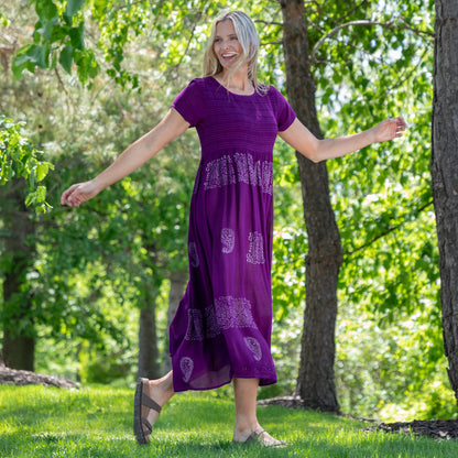 Paisley & Swirls Cap Sleeve Dress