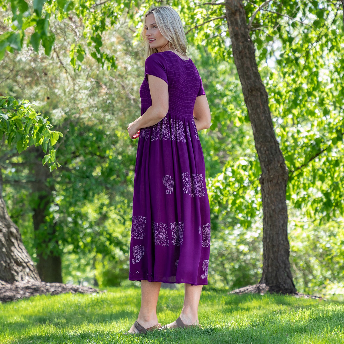 Paisley & Swirls Cap Sleeve Dress