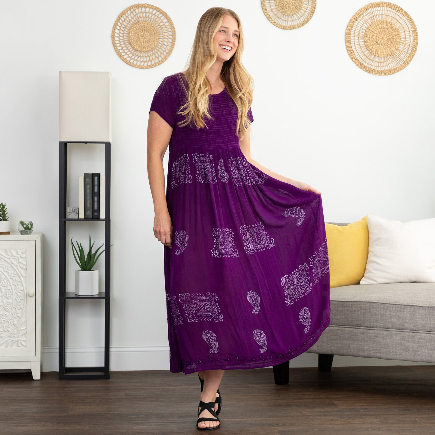 Paisley & Swirls Cap Sleeve Dress