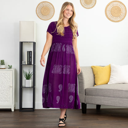 Paisley & Swirls Cap Sleeve Dress