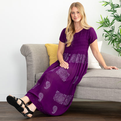 Paisley & Swirls Cap Sleeve Dress