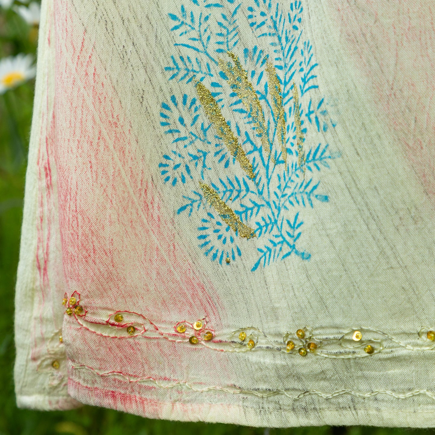 Earth & Flower 3/4 Sleeve Midi Dress