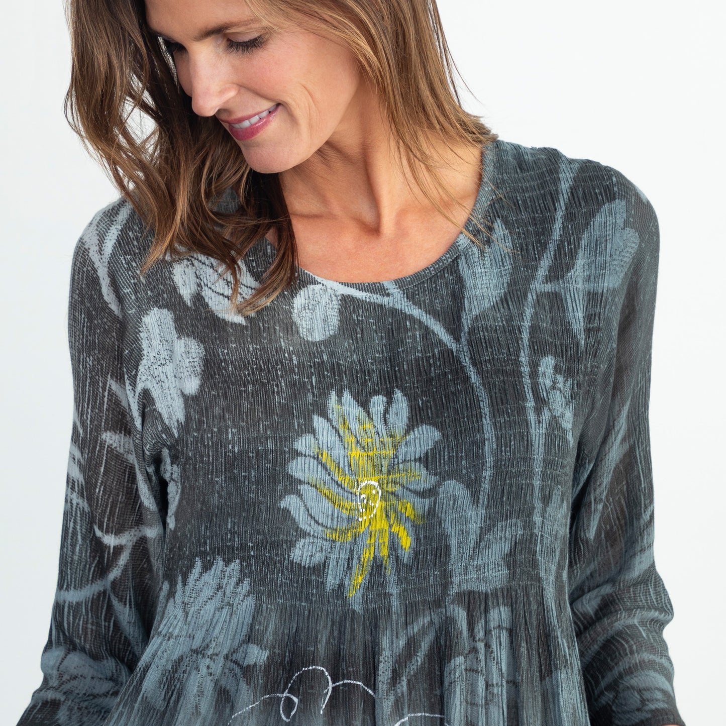 Earth & Flower 3/4 Sleeve Midi Dress