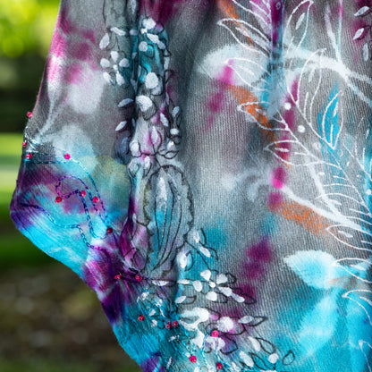 Sunset & Sea Tie-Dye Beaded Sleeveless Dress