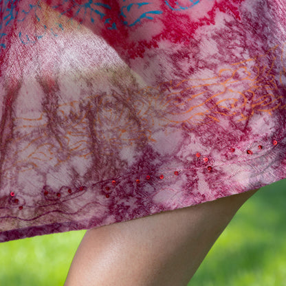 Sunset & Sea Tie-Dye Beaded Sleeveless Dress