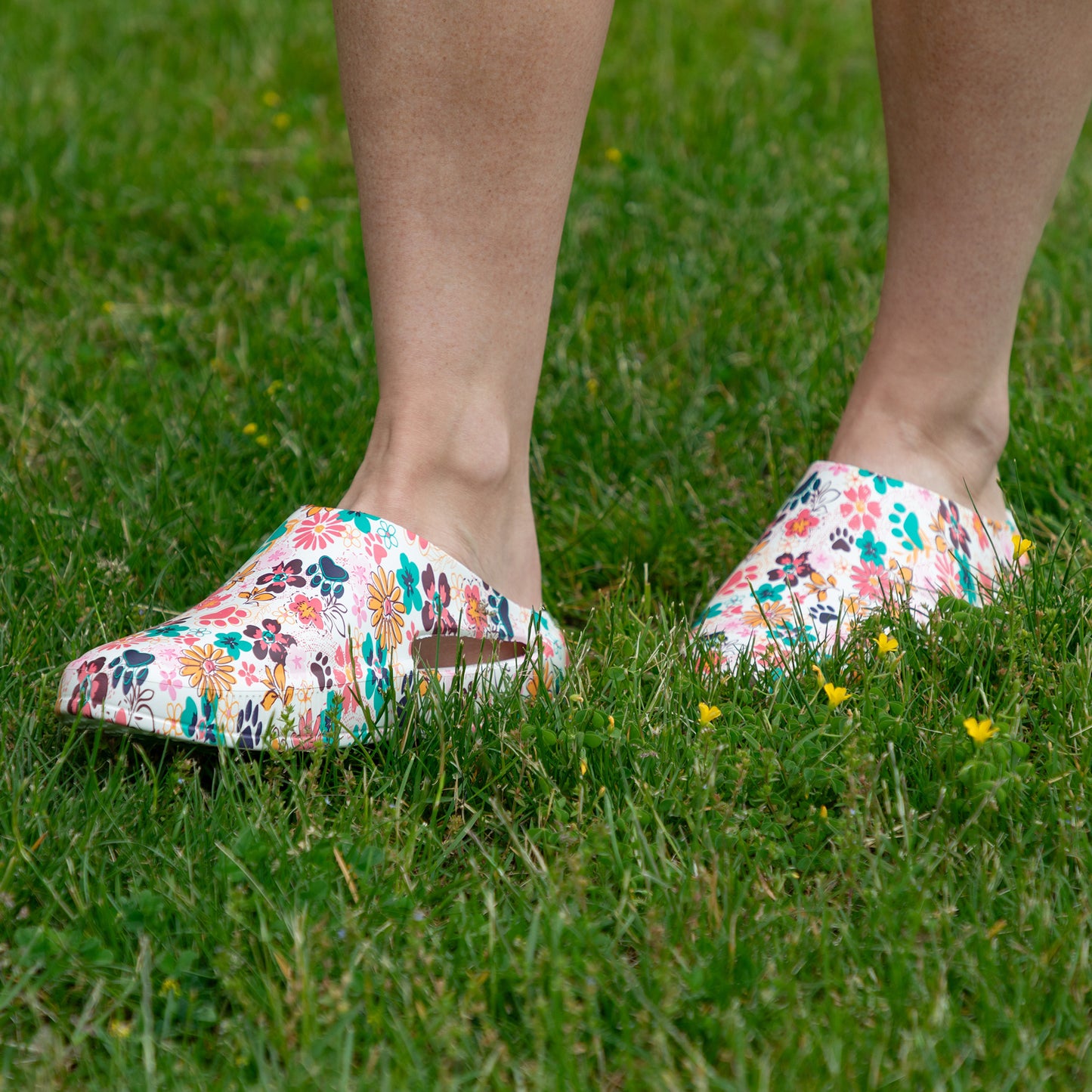Paw Print Vented Lightweight Slip-On Clogs