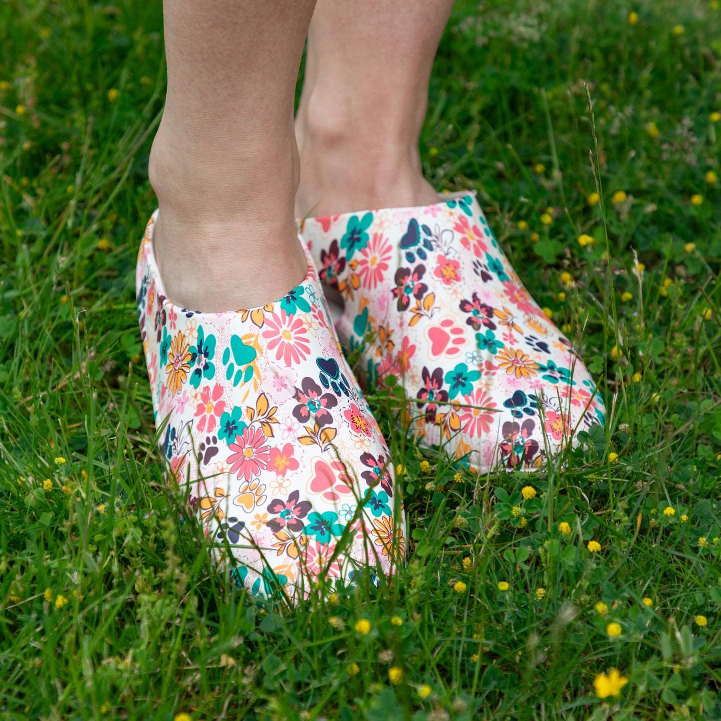 Paw Print Vented Lightweight Slip-On Clogs