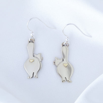 Cute Behinds Mixed Metal Earrings