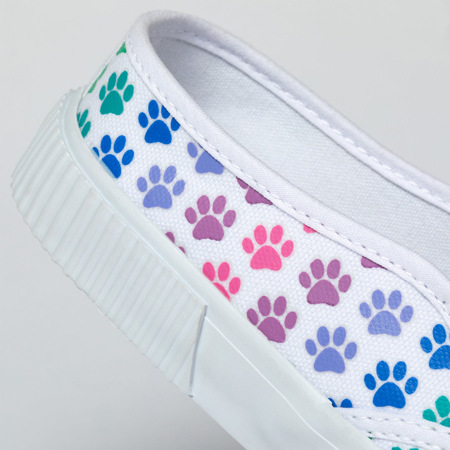 Paw Print Low-Back Slip-On Canvas Shoes