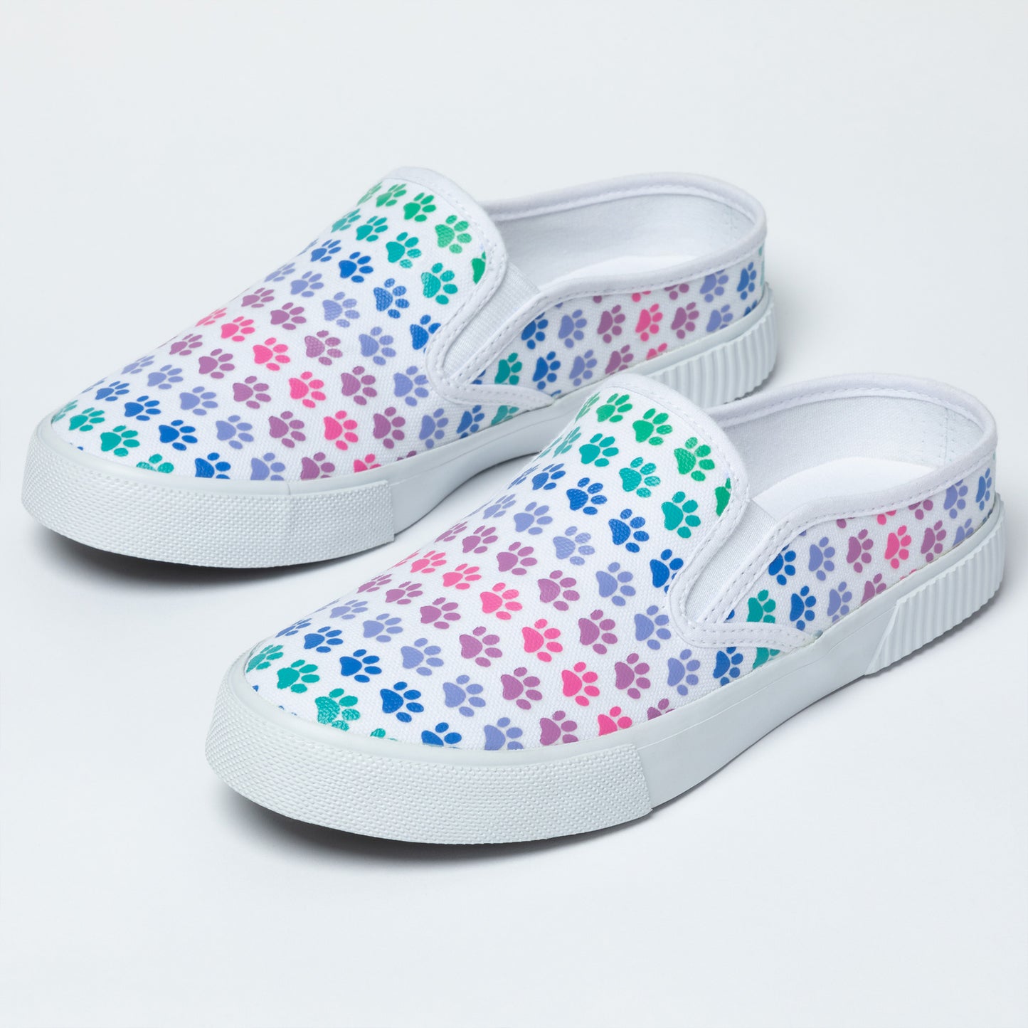 Paw Print Low-Back Slip-On Canvas Shoes