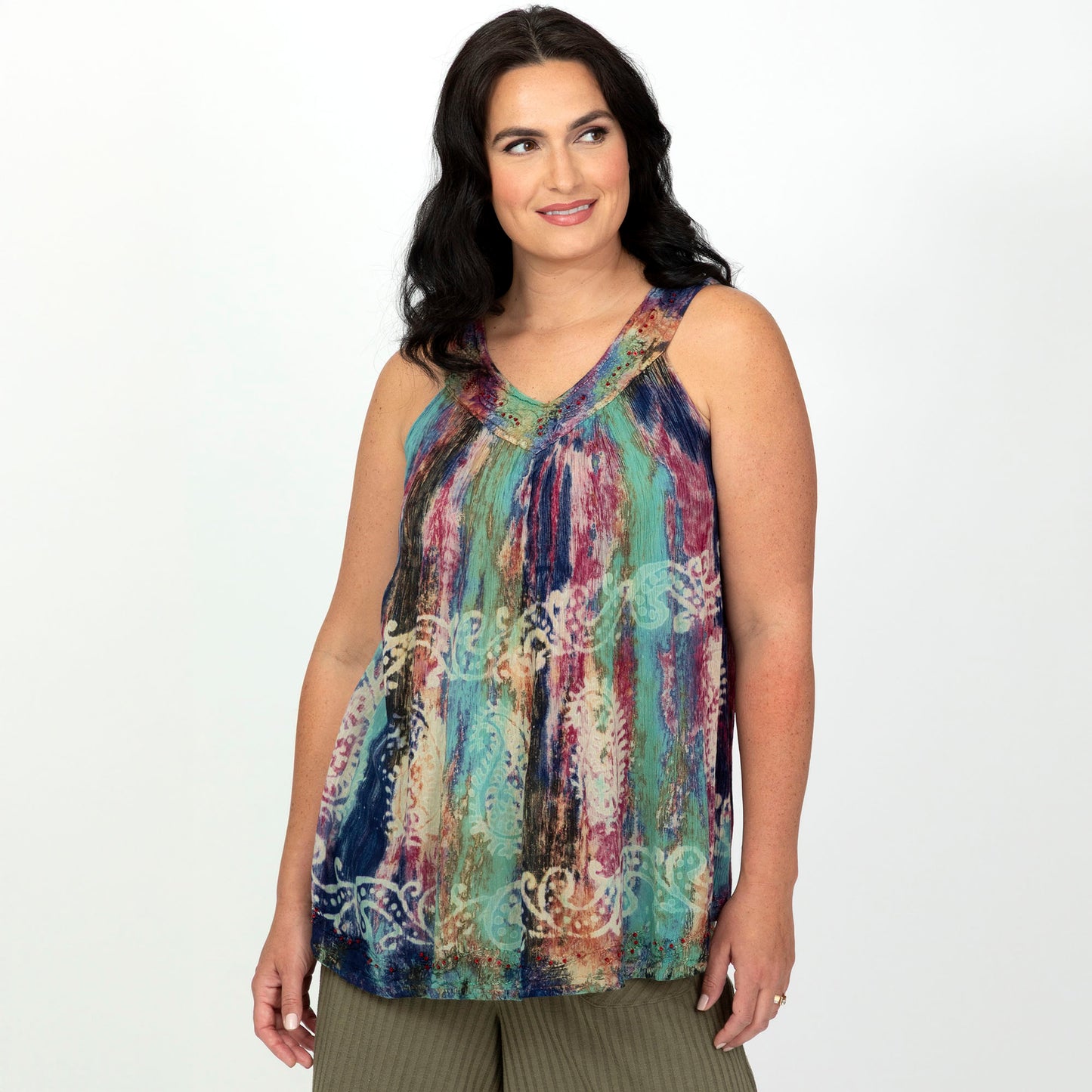 Tie-Dye Paisley Spirit Sleeveless Top