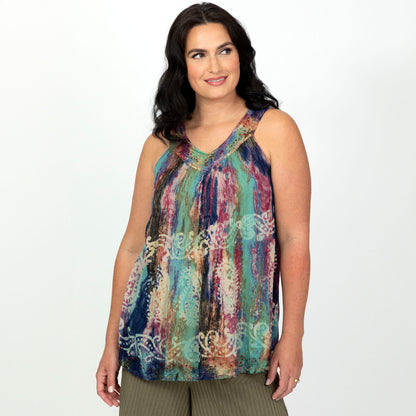 Tie-Dye Paisley Spirit Sleeveless Top
