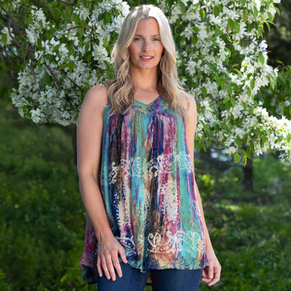 Tie-Dye Paisley Spirit Sleeveless Top