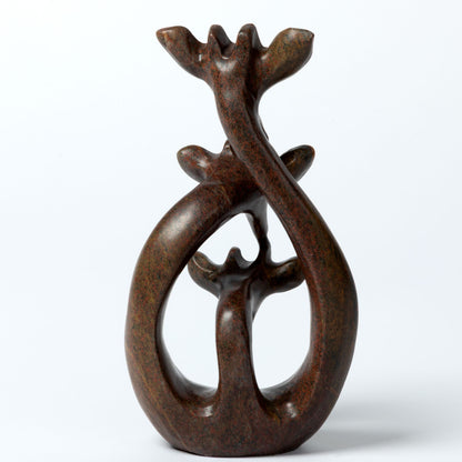 Hand-Carved Serpentine Stone Giraffe Family