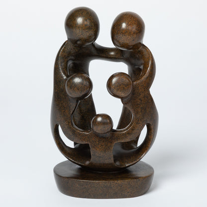 Hand-Carved Serpentine Stone Family Figurine