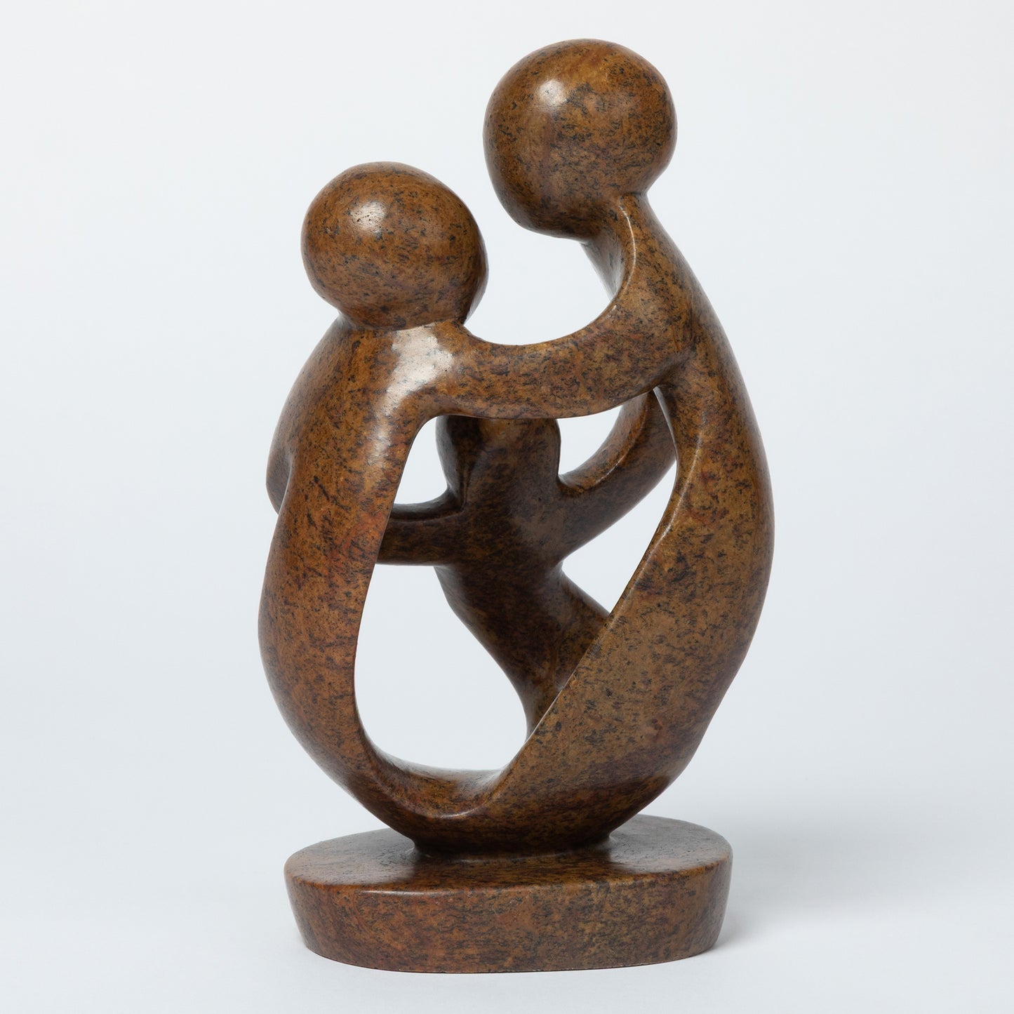 Hand-Carved Serpentine Stone Family Figurine