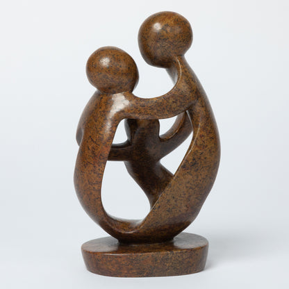 Hand-Carved Serpentine Stone Family Figurine