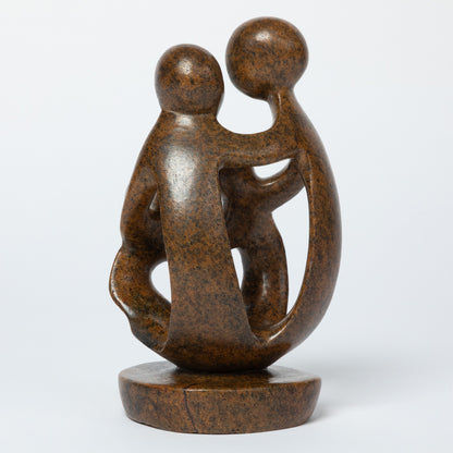 Hand-Carved Serpentine Stone Family Figurine