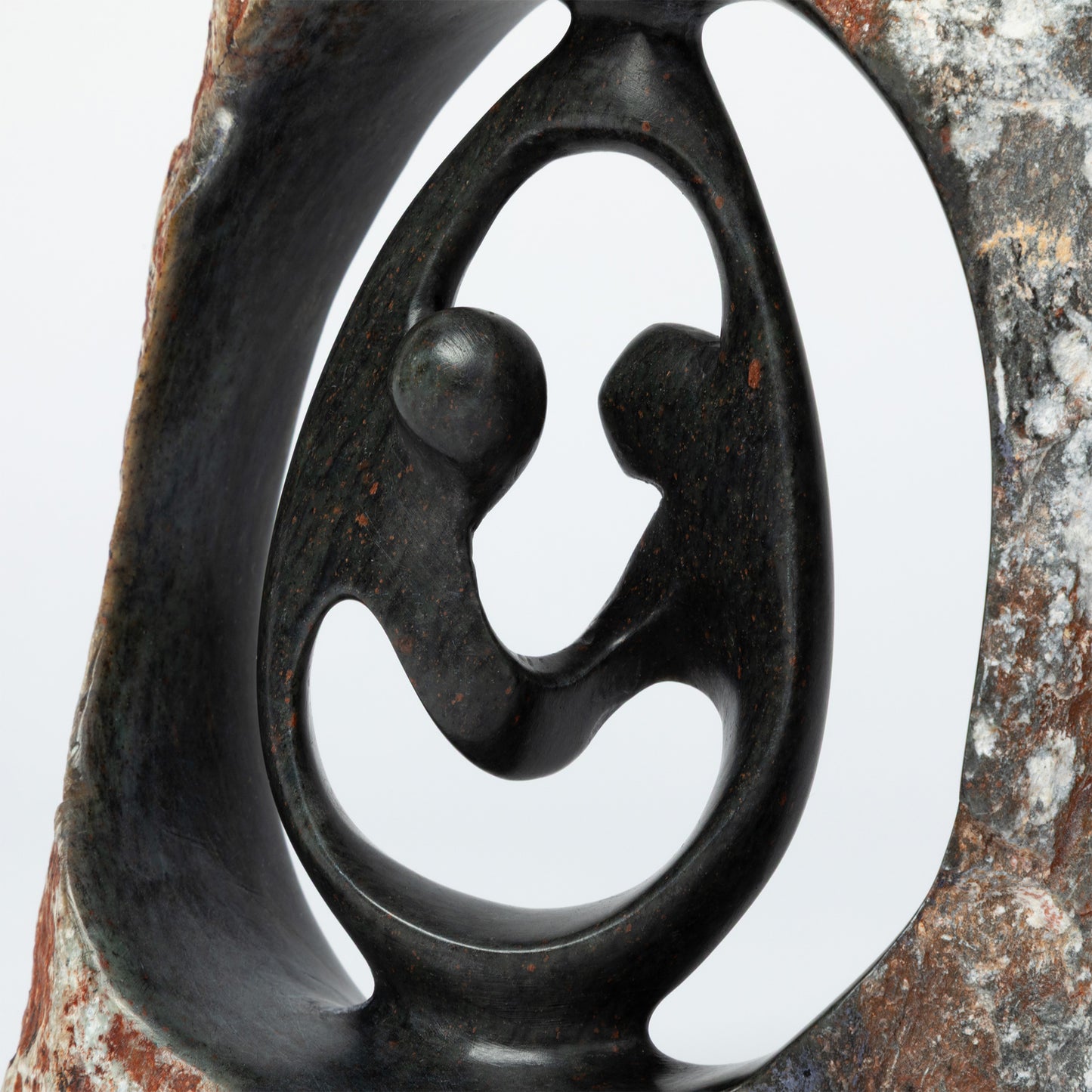 Hand-Carved Serpentine Stone Dancing Couple