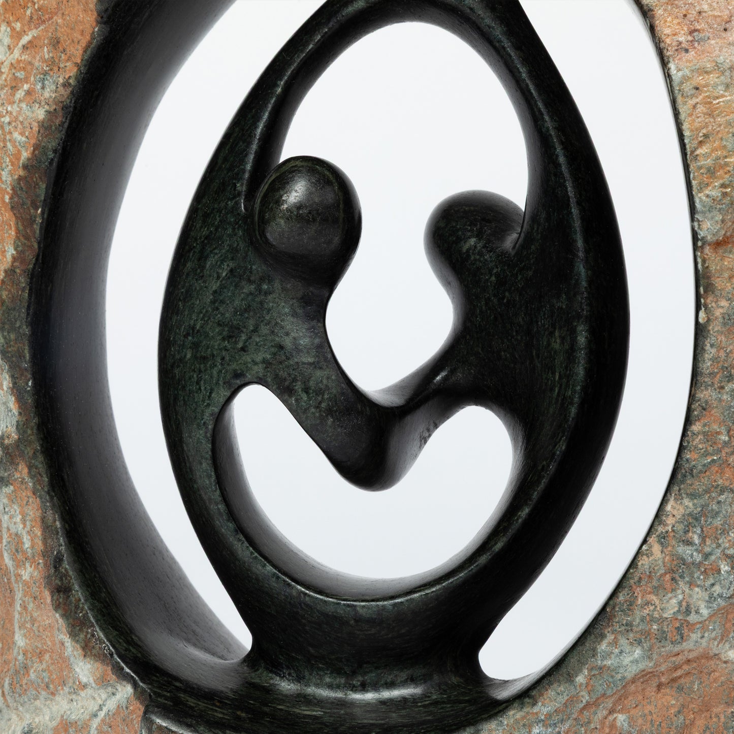 Hand-Carved Serpentine Stone Dancing Couple